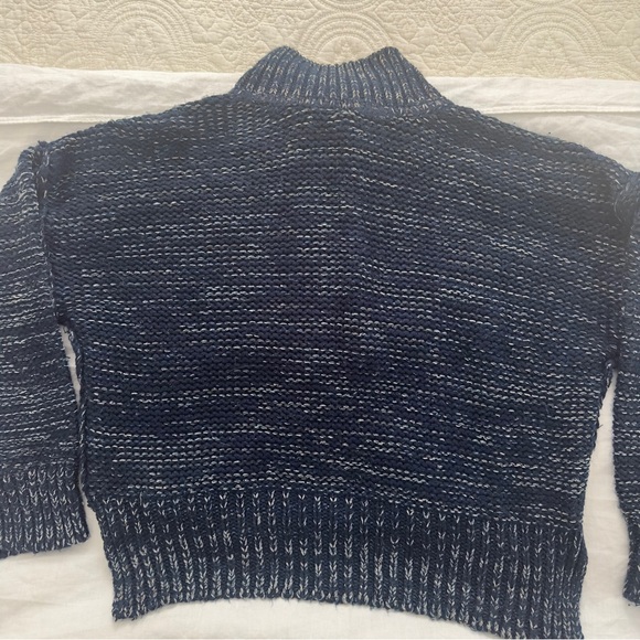 Anthropologie Marled Henley Sweater in Navy Blue - Picture 10 of 13